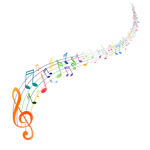 Illustration-of-colorful-musical-notes-in-a-wave